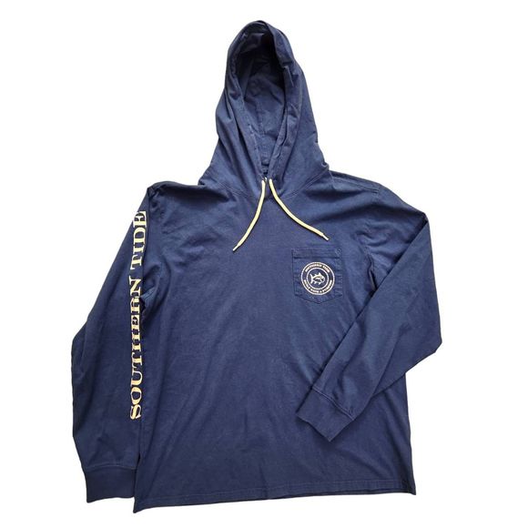 Southern Tide Other - Southern Tide men's hoodie long sleeve sz Large thin lightweight drawstring blue